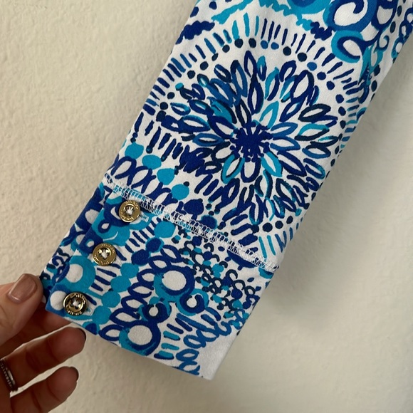 Lilly Pulitzer Sophie Dress UPF 50+ in blue and white coral - Picture 4 of 4